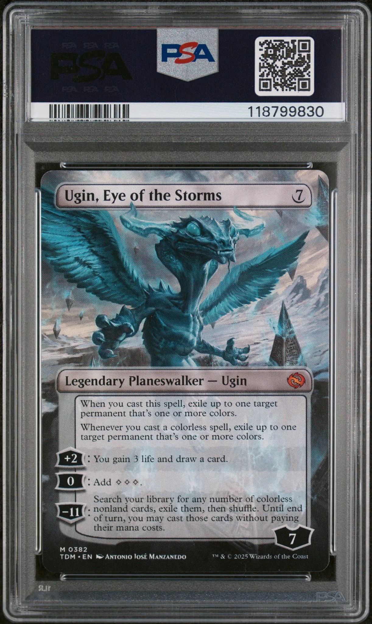 2025 Magic the Gathering Tarkir: Dragonstorm Borderless Ugin Eye of the Storms #382 PSA 10 - Image 2
