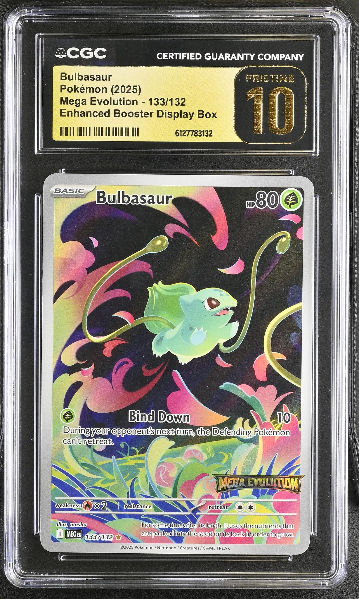 2025 Mega Evolution #133/132 Bulbasaur Enhanced Booster Display Box CGC 10