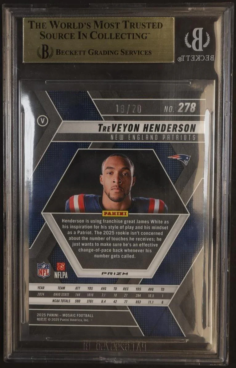 2025 Mosaic Mosaic Choice Cherry Blossom Treveyon Henderson #278 /20 BGS 9.5 - Image 2