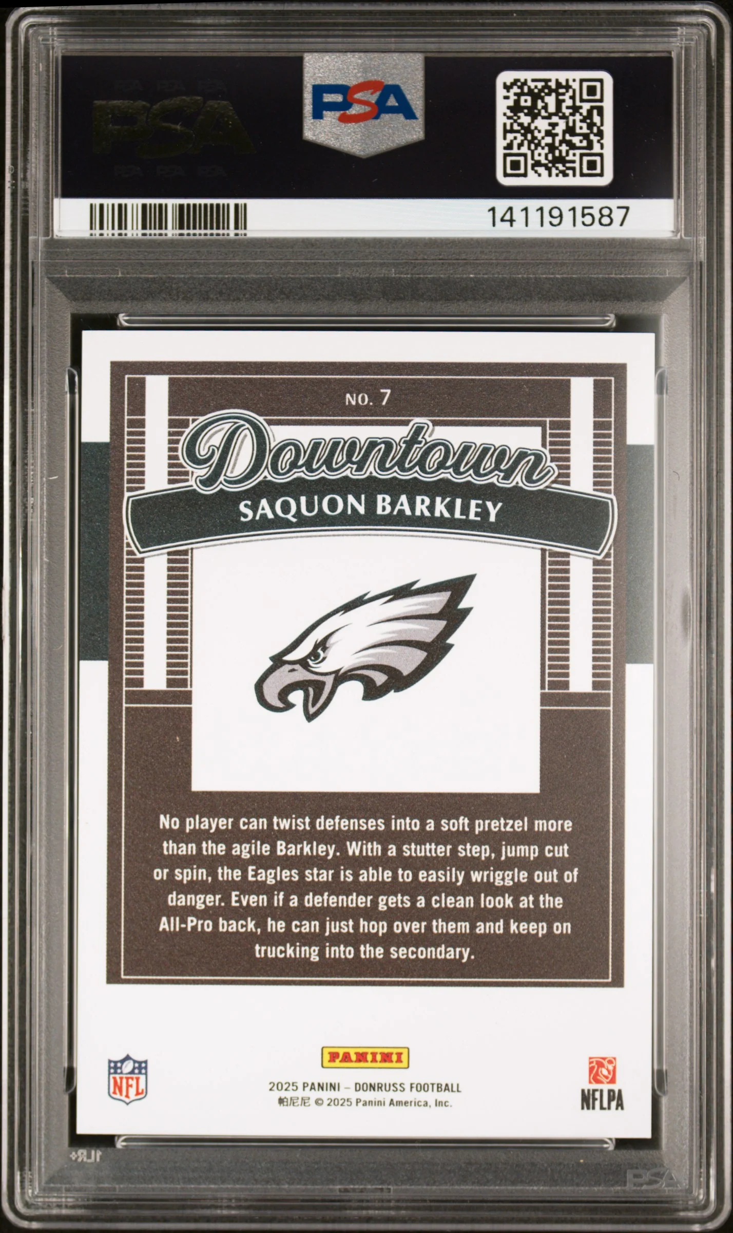 2025 Panini Donruss Downtown Saquon Barkley #7 PSA 10 - Image 2