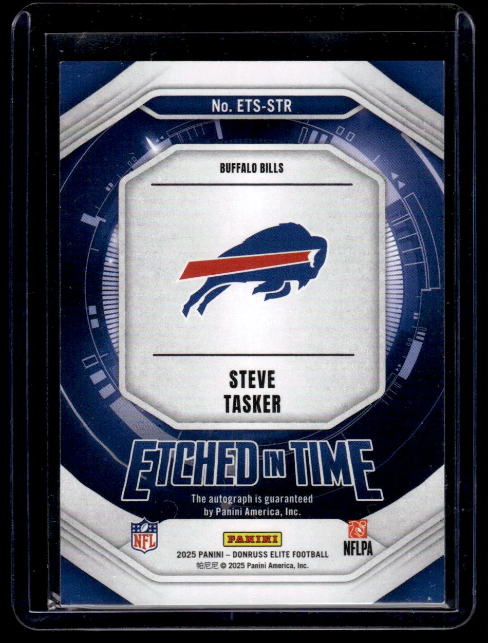 2025 Panini Donruss Elite ETS-STR Steve Tasker Etched in Time /49 Buffalo Bills Auto - Image 2