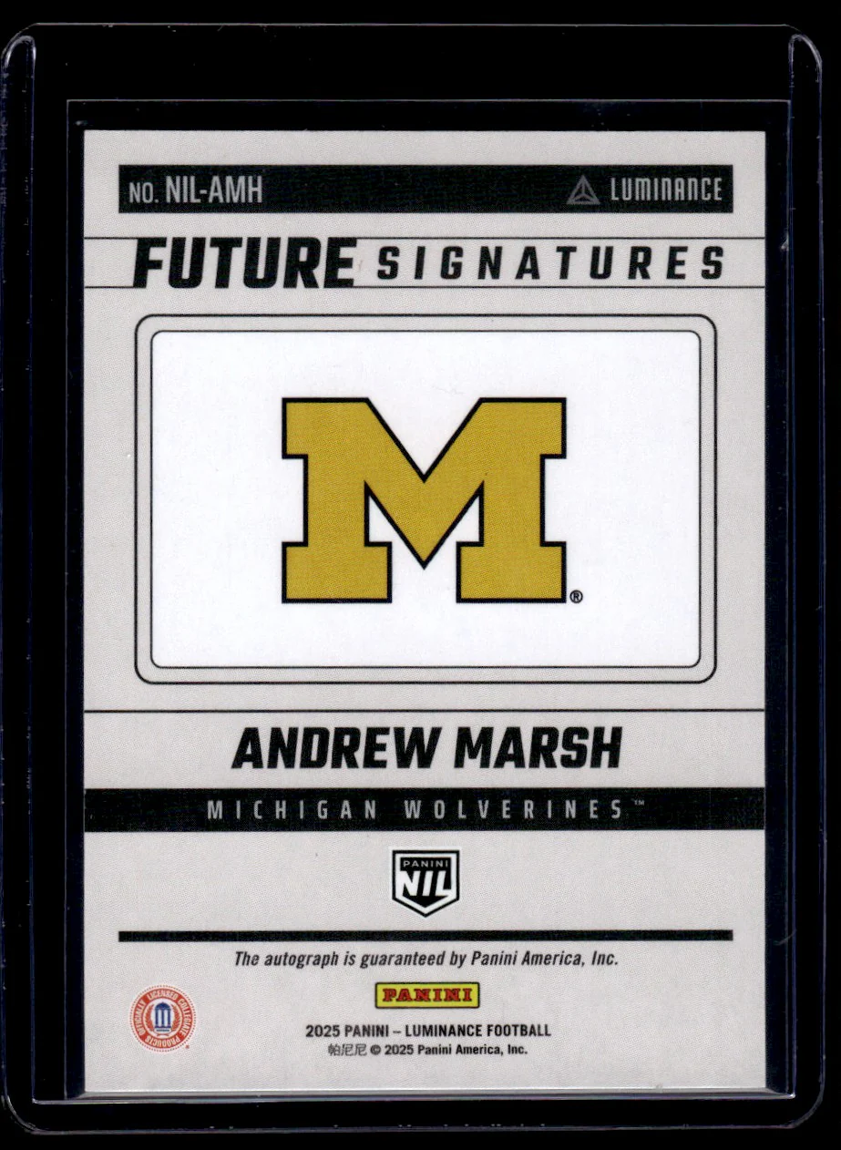 2025 Panini Luminance Future Signatures Andrew Marsh #NIL-AMH Auto - Image 2
