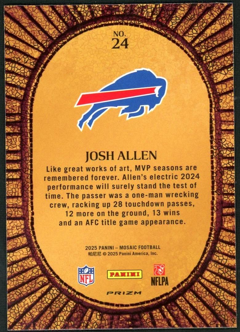 2025 Panini Mosiac Josh Allen Micro Mosiac - Image 2