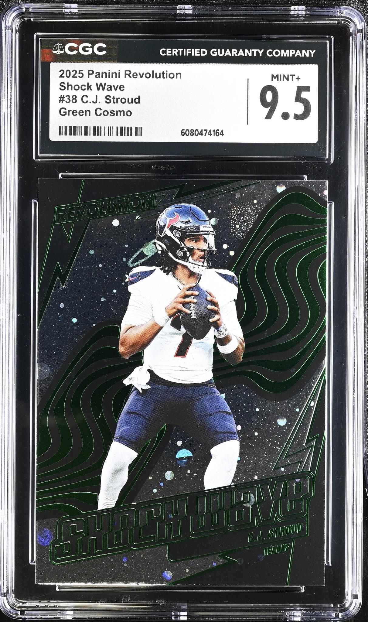2025 Panini Revolution Shock Wave Green Cosmo C.J. Stroud #38 CGC 9.5 - Image 2