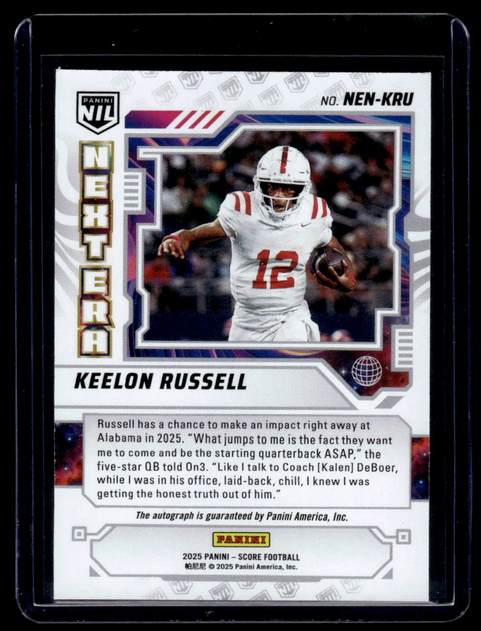2025 Panini Score Nextera Keelon Russell #NEN-KRU Auto - Image 2