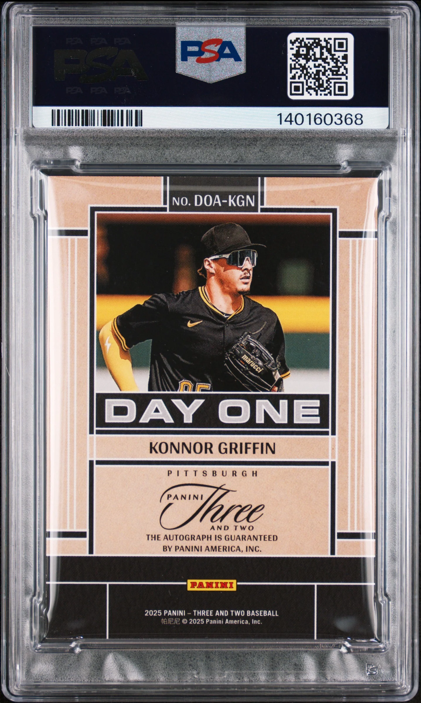 2025 Panini Three and Two Day One Autographs Konnor Griffin #DOA-KGN /49 PSA 9 - Image 2