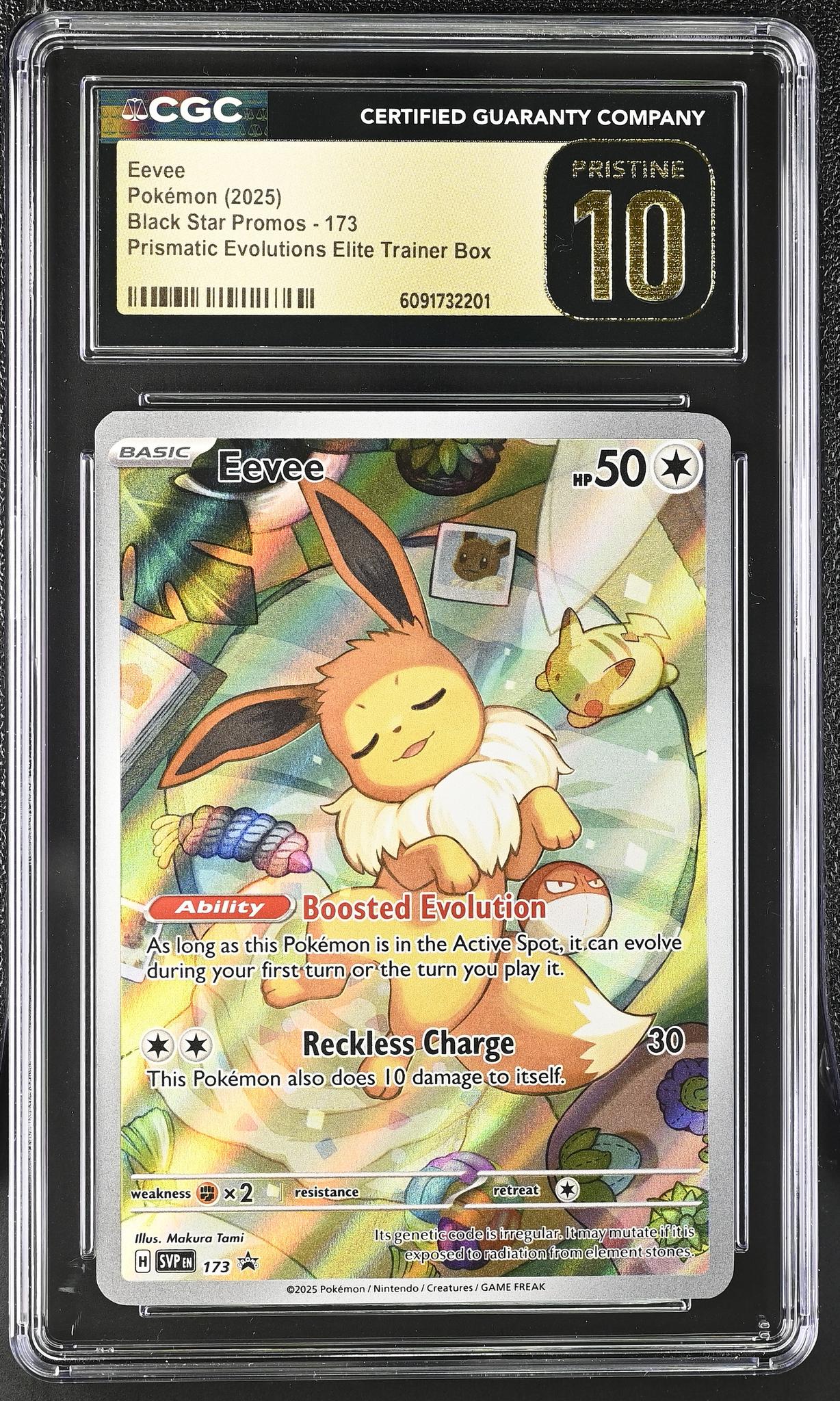 2025 Pokemon Black Star Promos Prismatic Evolutions Eevee #173 CGC Pristine 10 - Image 2