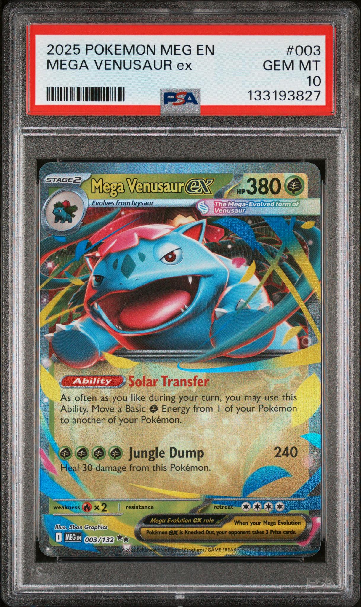 2025 Pokemon Mega Evolution Mega Venusaur Ex #003 PSA 10