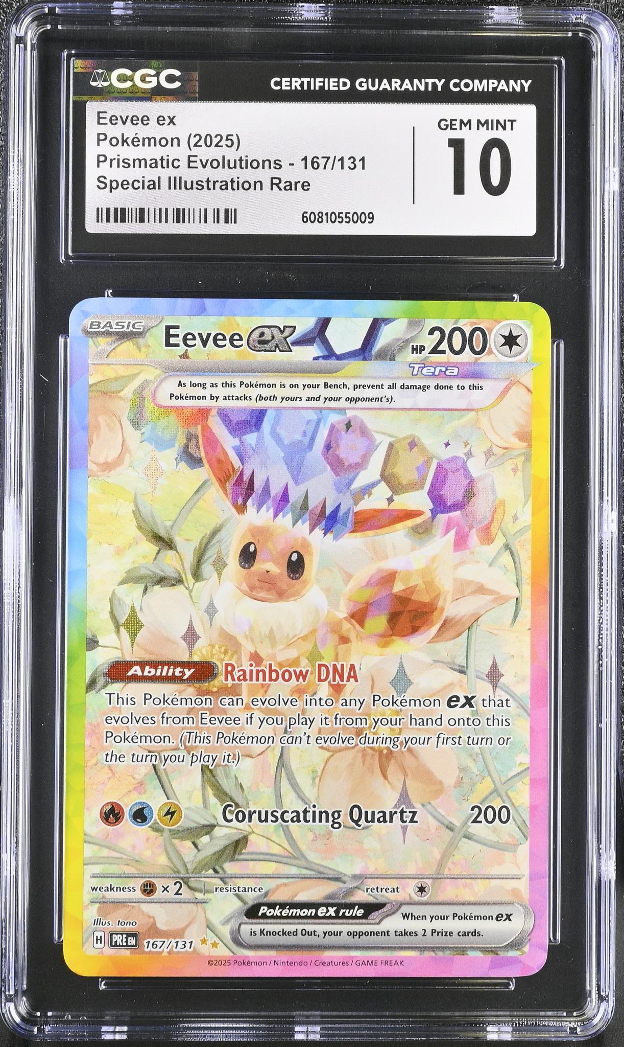 2025 Pokémon Prismatic Evolutions SIR Eevee #167/131 Tera EX CGC 10 - Image 2