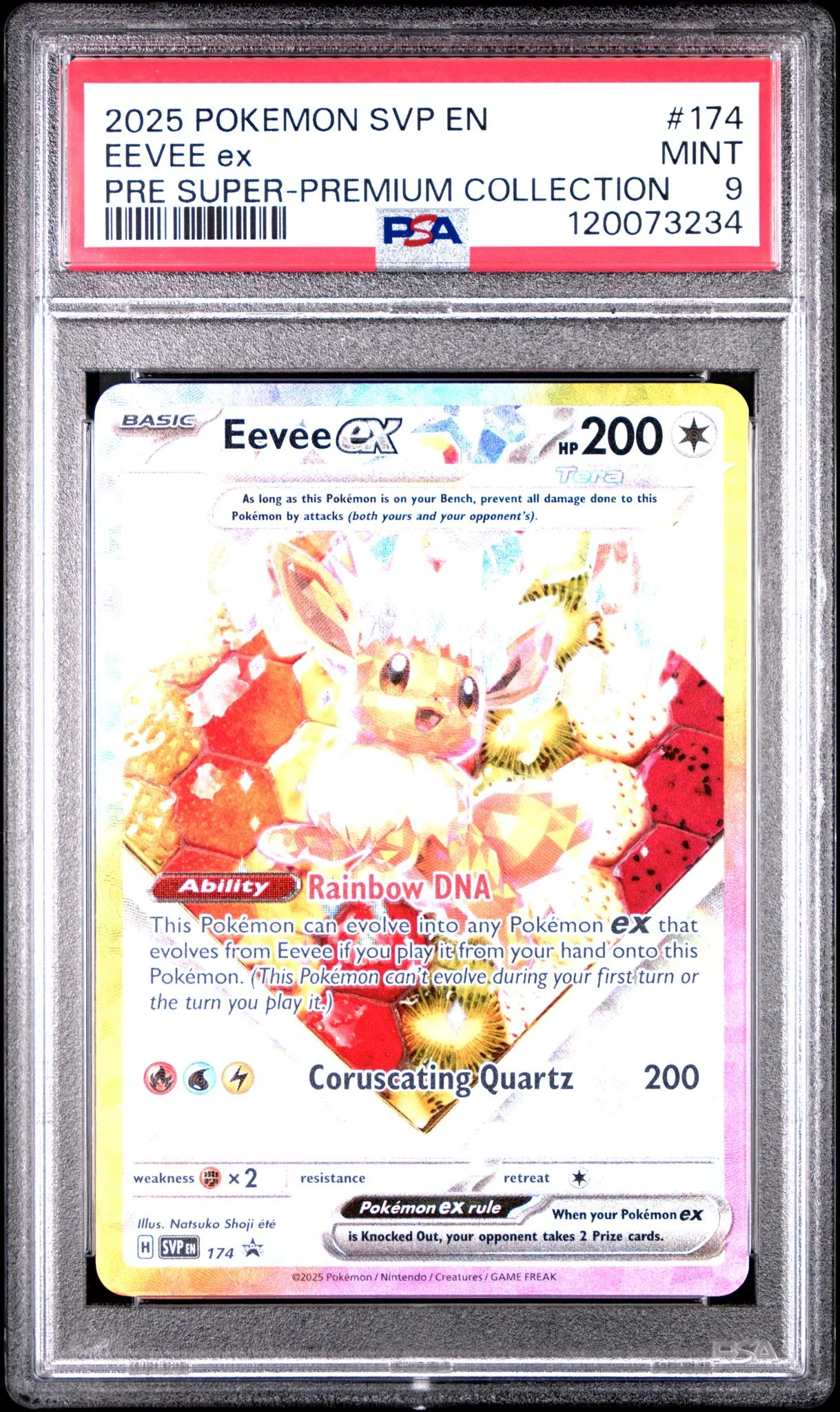 2025 Pokemon Scarlet and Violet Black Star Promo Prismatic Evolutions Super Premium Collection Eevee Ex #174 PSA 9