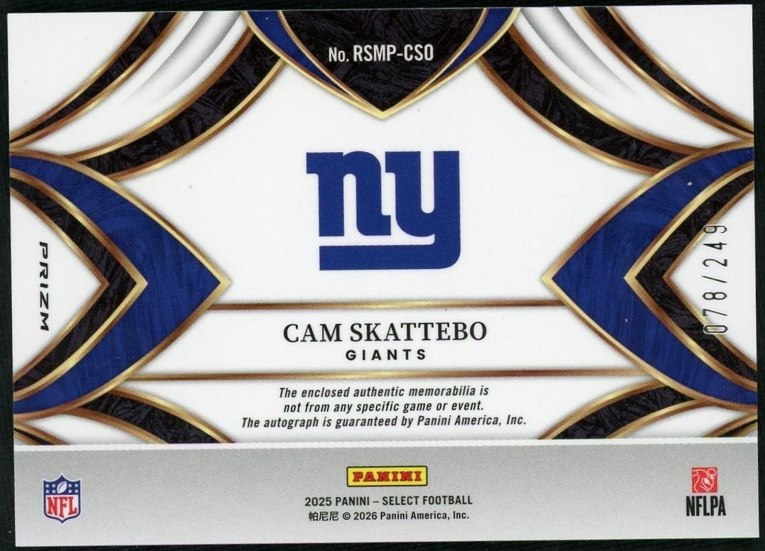 2025 Select Cam Skattebo Patch Auto Silver /249 - Image 2