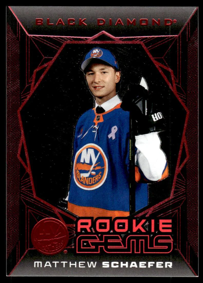 2025 The Upper Deck Company Black Diamond RG-MS Matthew Schaefer Rookie Gems Red Rookie VG NY Islanders - Image 2
