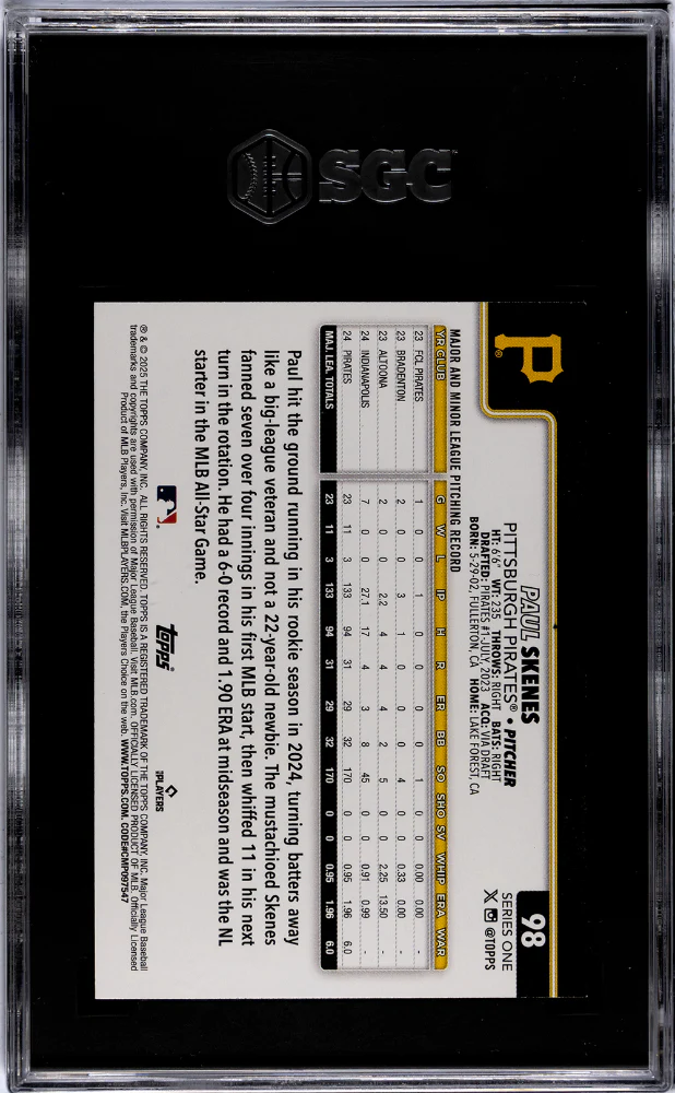 2025 Topps #98 Paul Skenes SGC 9.5 - Image 2