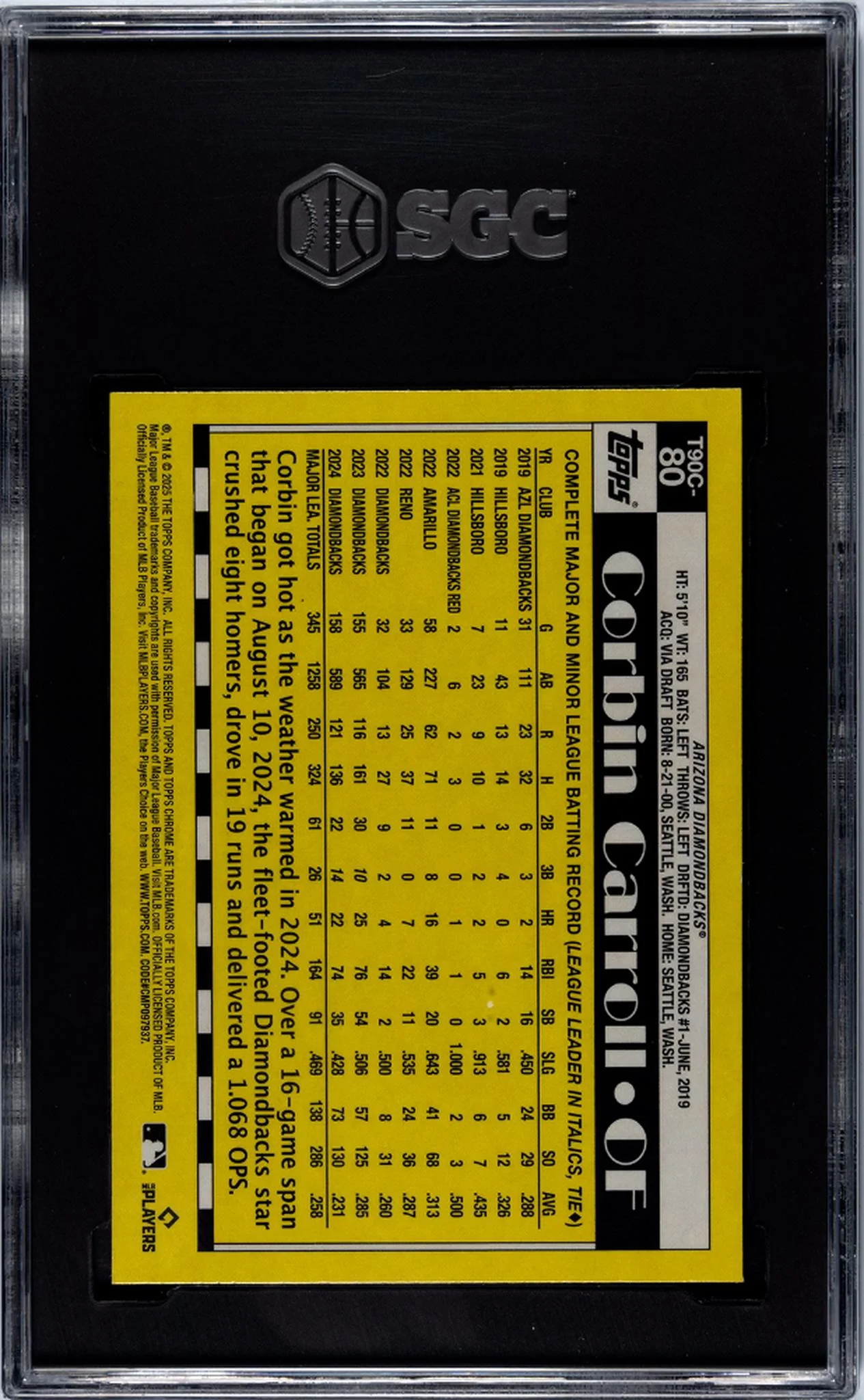2025 Topps Chrome '90 Design Corbin Carroll #T90C-80 SGC 8.5 - Image 2
