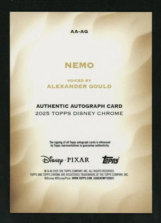 2025 Topps Chrome AA-AG Nemo Disney Chrome /25 Auto - Image 2