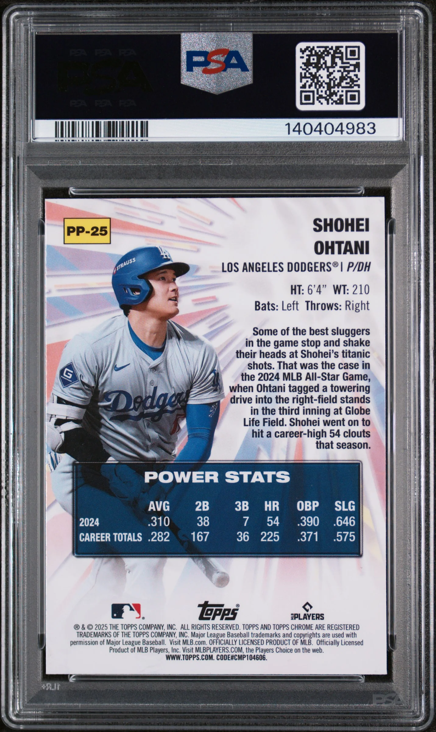 2025 Topps Chrome Power Players Shohei Ohtani #PP-25 PSA 10 - Image 2