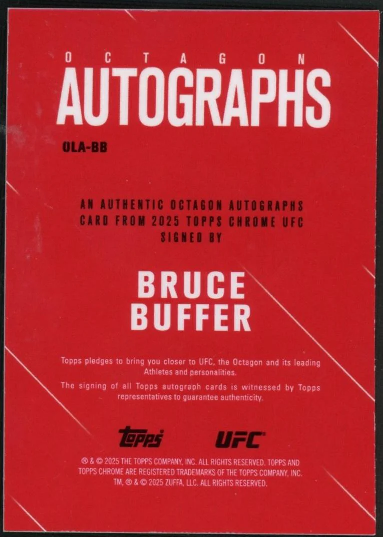 2025 Topps Chrome UFC Octagon Autographs Gold Bruce Buffer #OLA-BB Auto /50 - Image 2