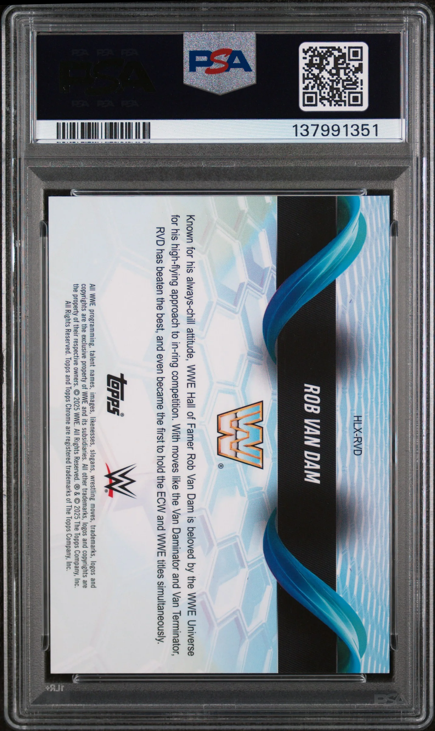 2025 Topps Chrome WWE Helix Rob Van Dam #RVD PSA 10 - Image 2
