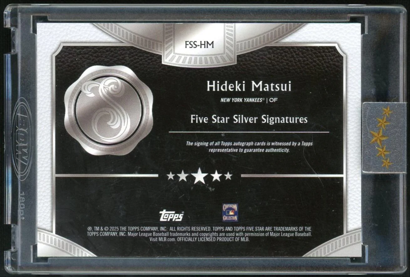 2025 Topps Five Star Hideki Matsui Yankees Five Star Silver Signature /30 - Image 2