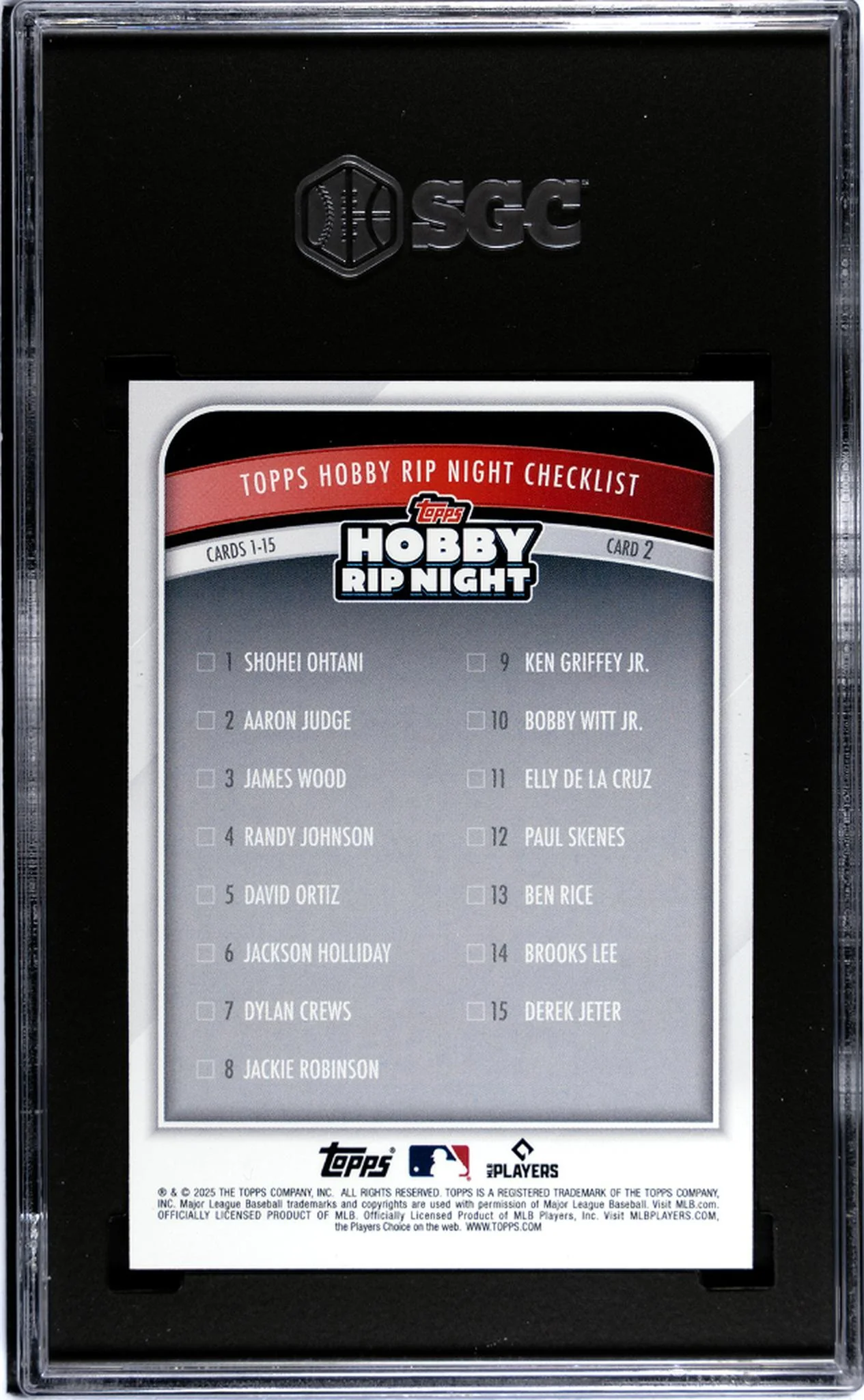 2025 Topps Hobby Rip Night #2 Aaron Judge SGC 9.5 - Image 2
