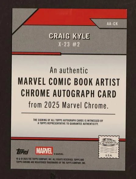 2025 Topps Marvel Chrome Artist Autographs Craig Kyle #AA-CK Auto /75 - Image 2