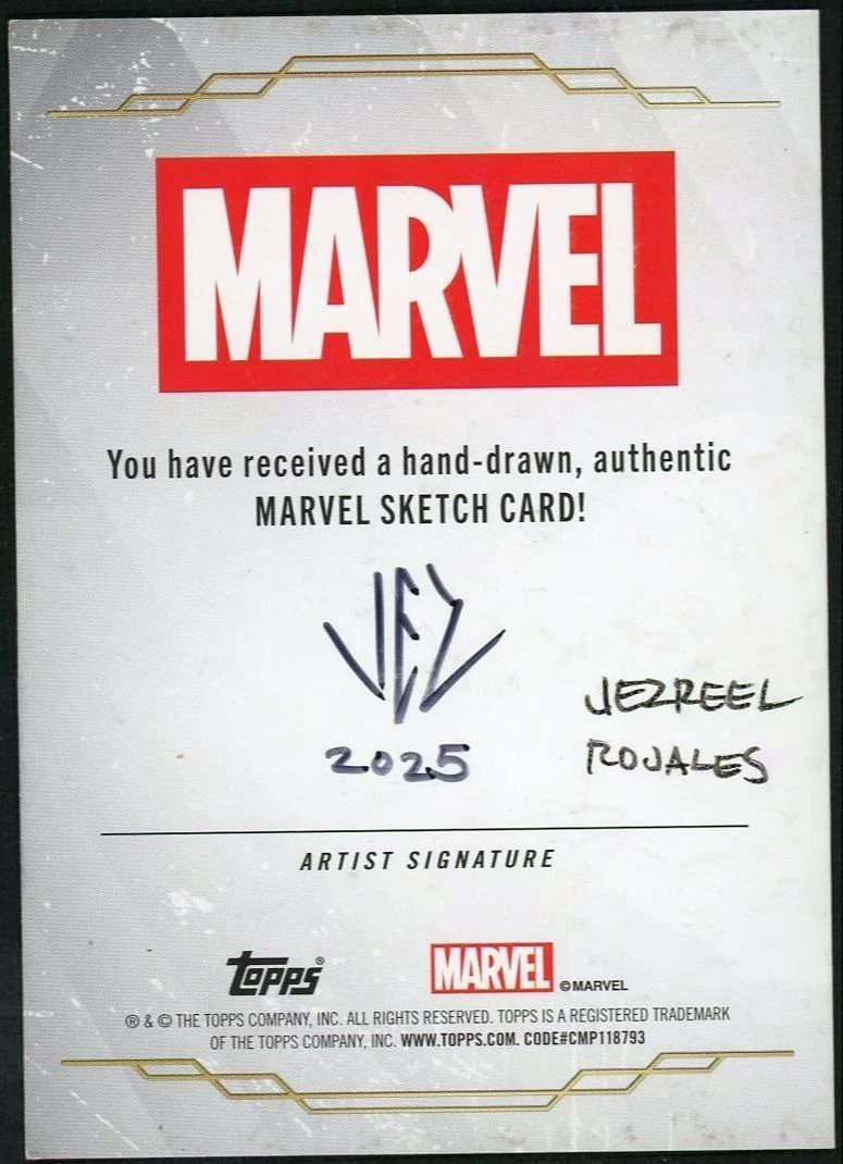 2025 Topps Marvel Moon Knight Sketch 1/1 - Image 2