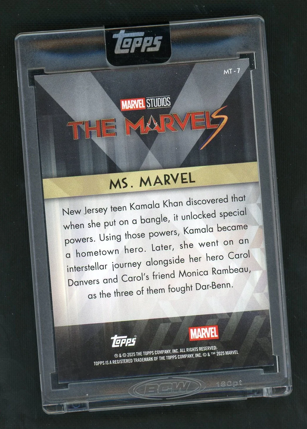 2025 Topps Marvel The Collector Marvel Tomorrow Ms.Marvel Black /10 - Image 2