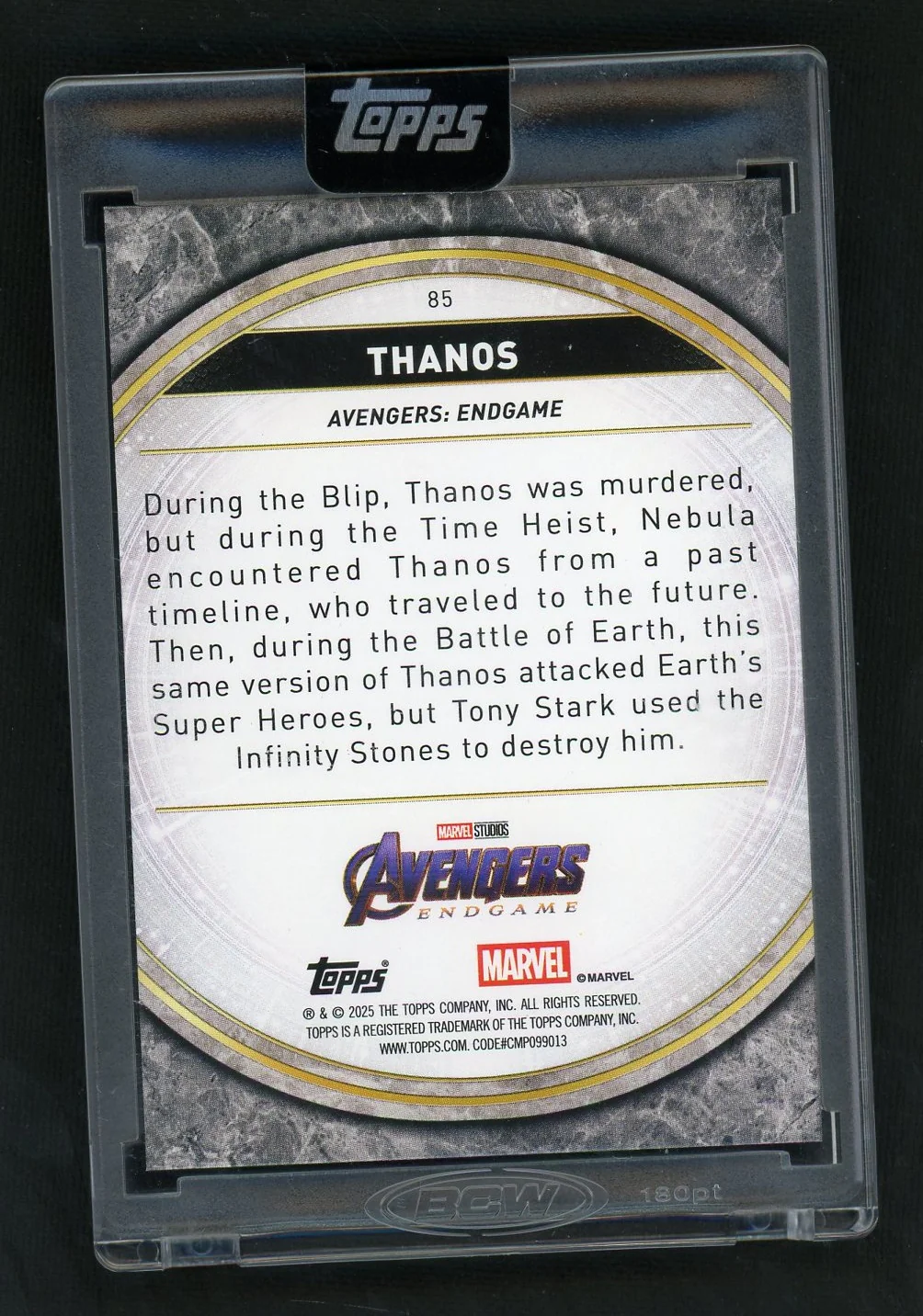 2025 Topps Marvel The Collector Thanos Perfection /100 - Image 2