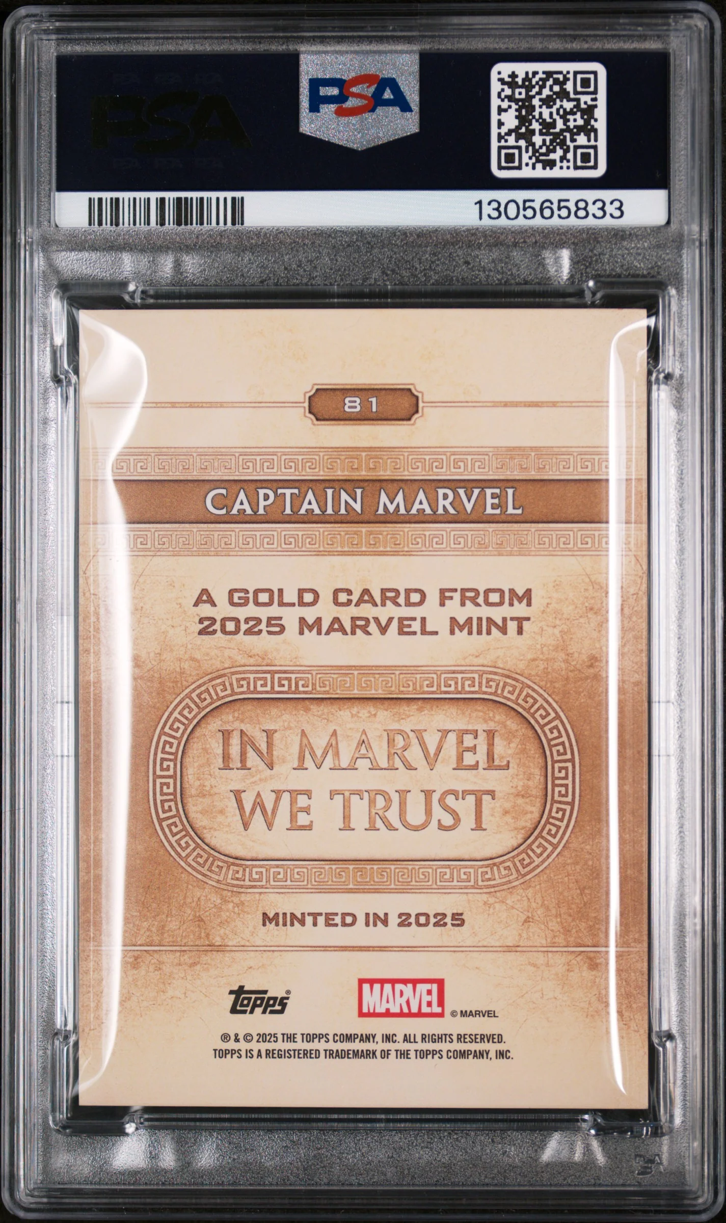 2025 Topps Mint Marvel Orange Captain Marvel #81 /125 PSA 9 - Image 2