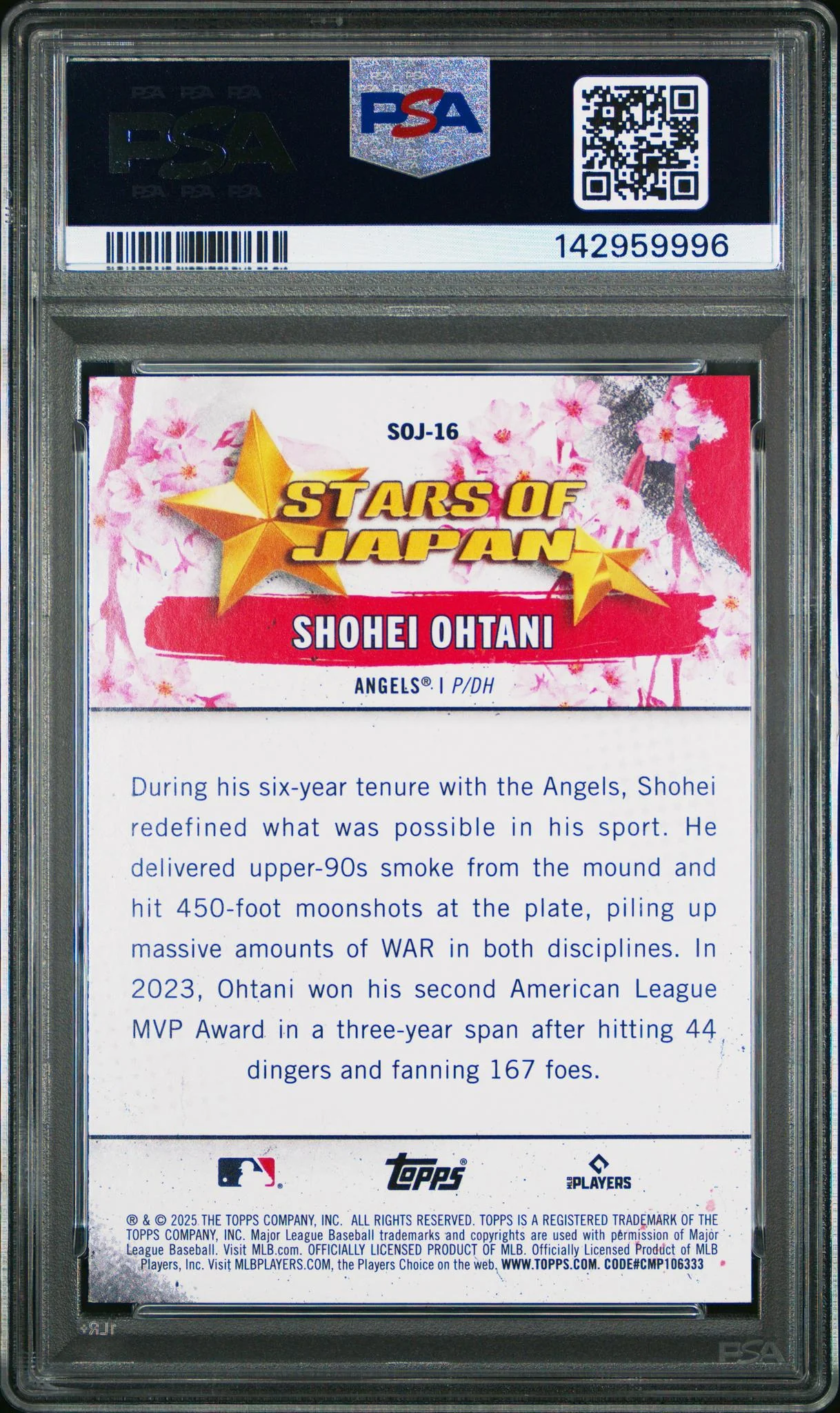 2025 Topps Series 1 Shohei Ohtani #SOJ-16 PSA 9 - Image 2