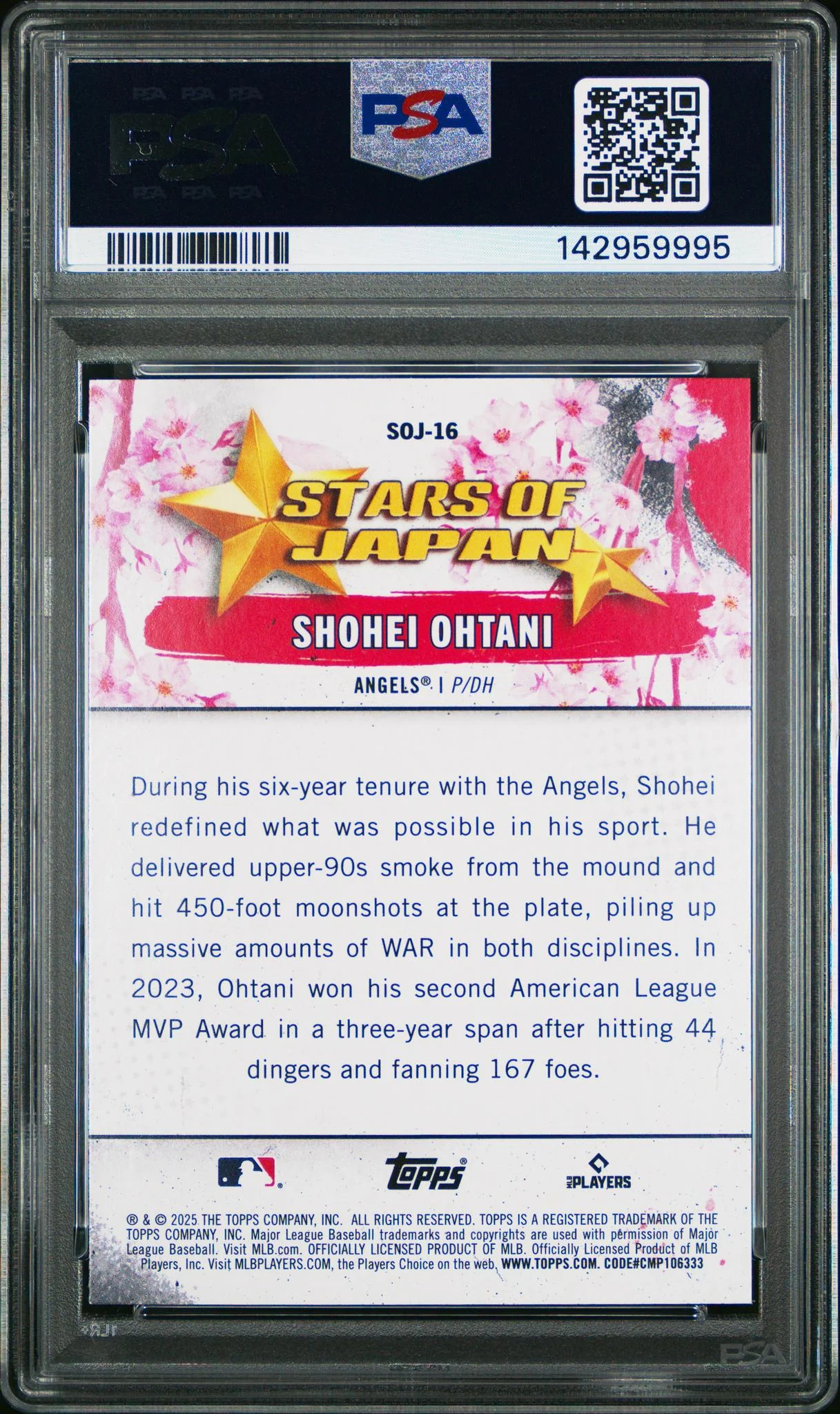 2025 Topps Series 1 Shohei Ohtani #SOJ-16 PSA 9 - Image 2
