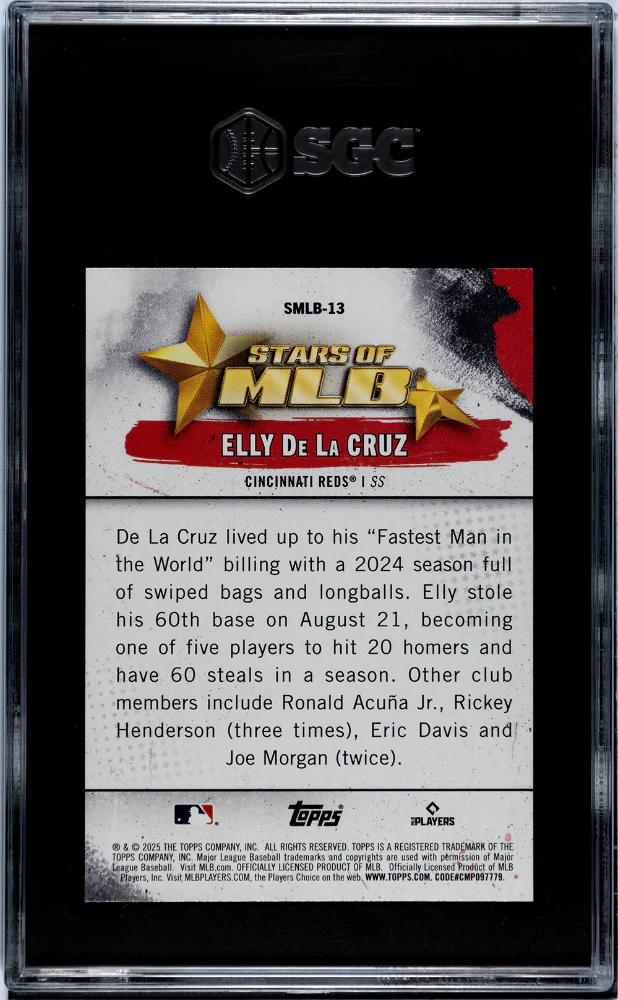 2025 Topps #SMLB-13 Elly De La Cruz Stars of MLB SGC 10 - Image 2