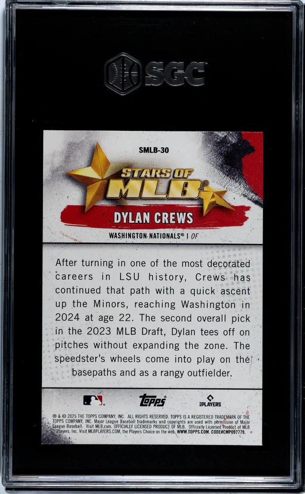 2025 Topps #SMLB-30 Dylan Crews Stars of MLB SGC 10 - Image 2