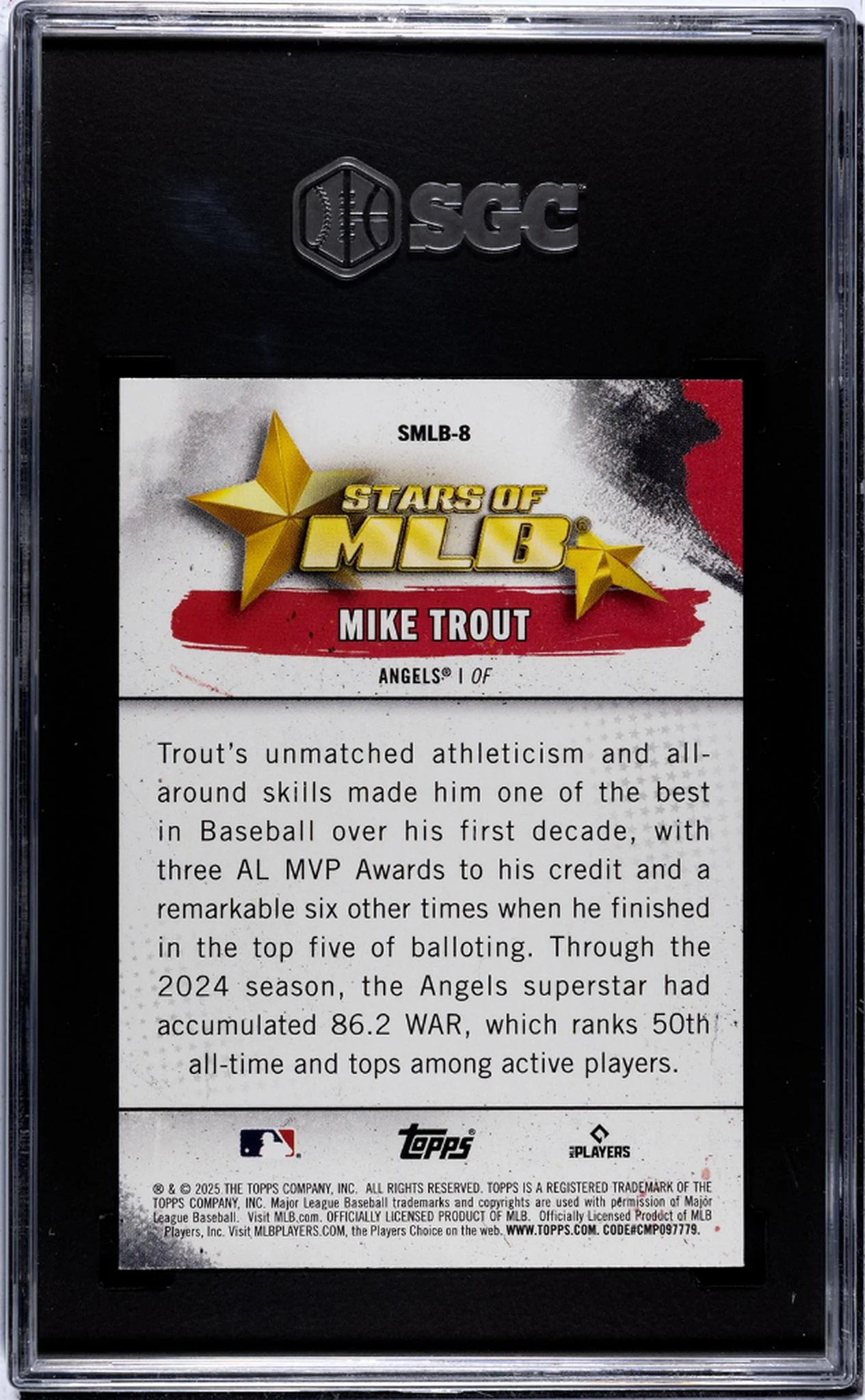 2025 Topps #SMLB-8 Mike Trout Stars of MLB SGC 10 - Image 2