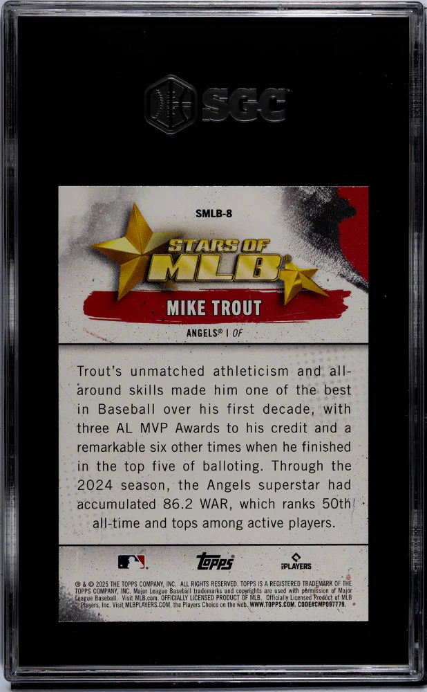 2025 Topps #SMLB-8 Mike Trout Stars of MLB SGC 9.5 - Image 2