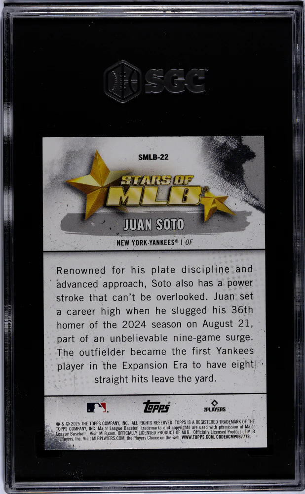 2025 Topps Stars of MLB Juan Soto #SMLB-22 SGC 10 - Image 2