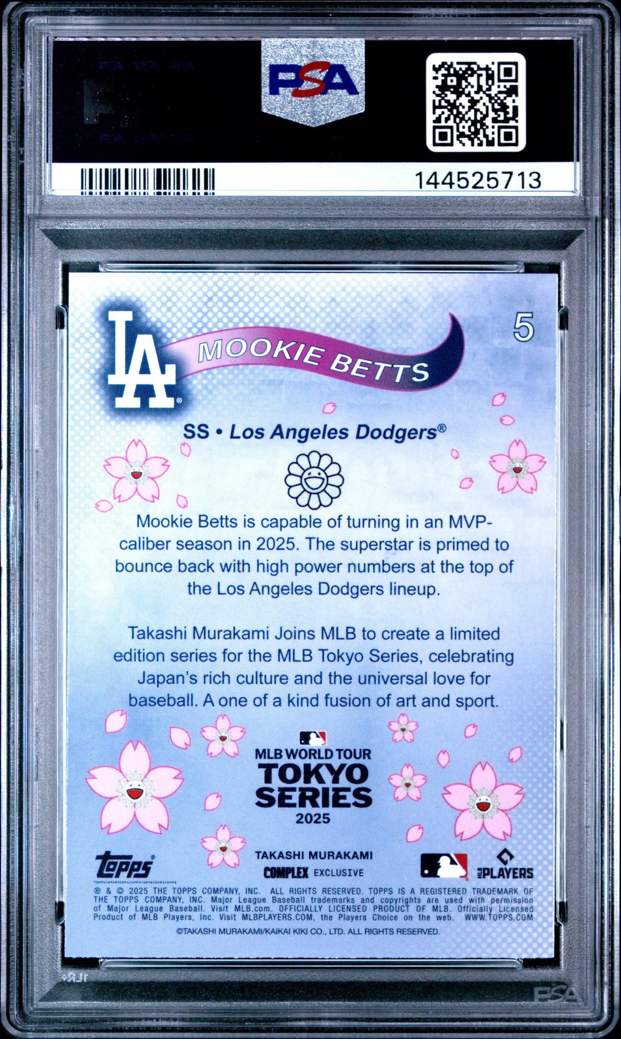2025 Topps Takashi Murakami + MLB World Tour Tokyo Series Mookie Betts #5 PSA 9 - Image 2