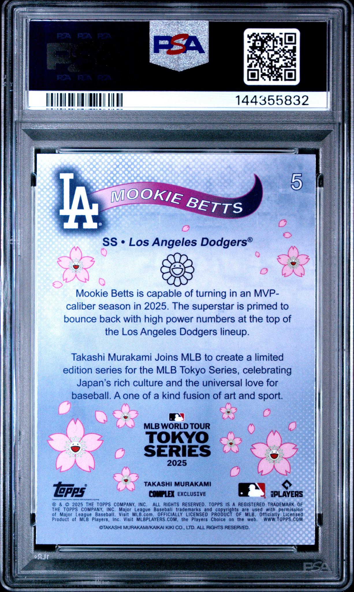2025 Topps Takashi Murakami + MLB World Tour Tokyo Series Mookie Betts #5 PSA 9 - Image 2