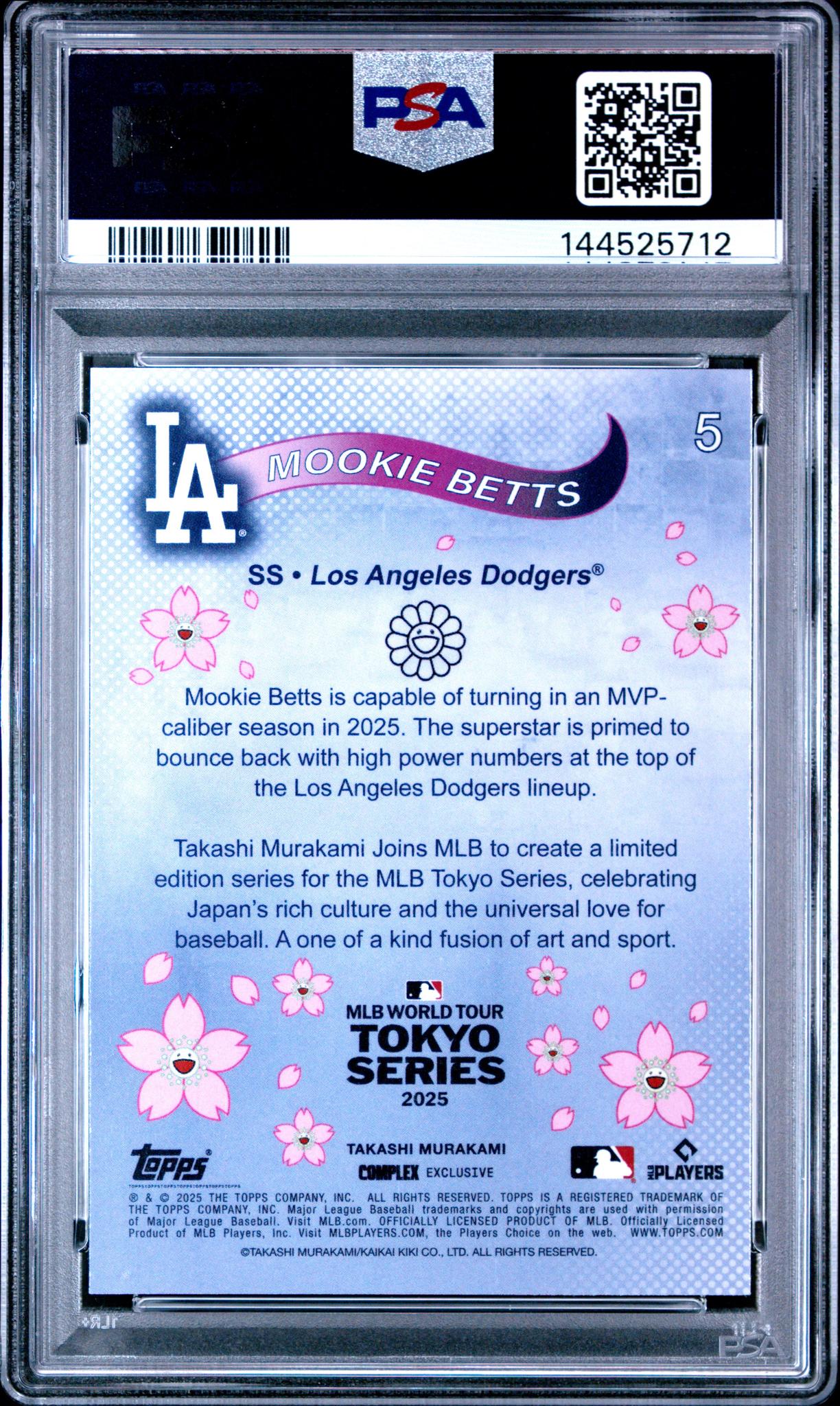 2025 Topps Takashi Murakami + MLB World Tour Tokyo Series Mookie Betts #5 PSA 9 - Image 2