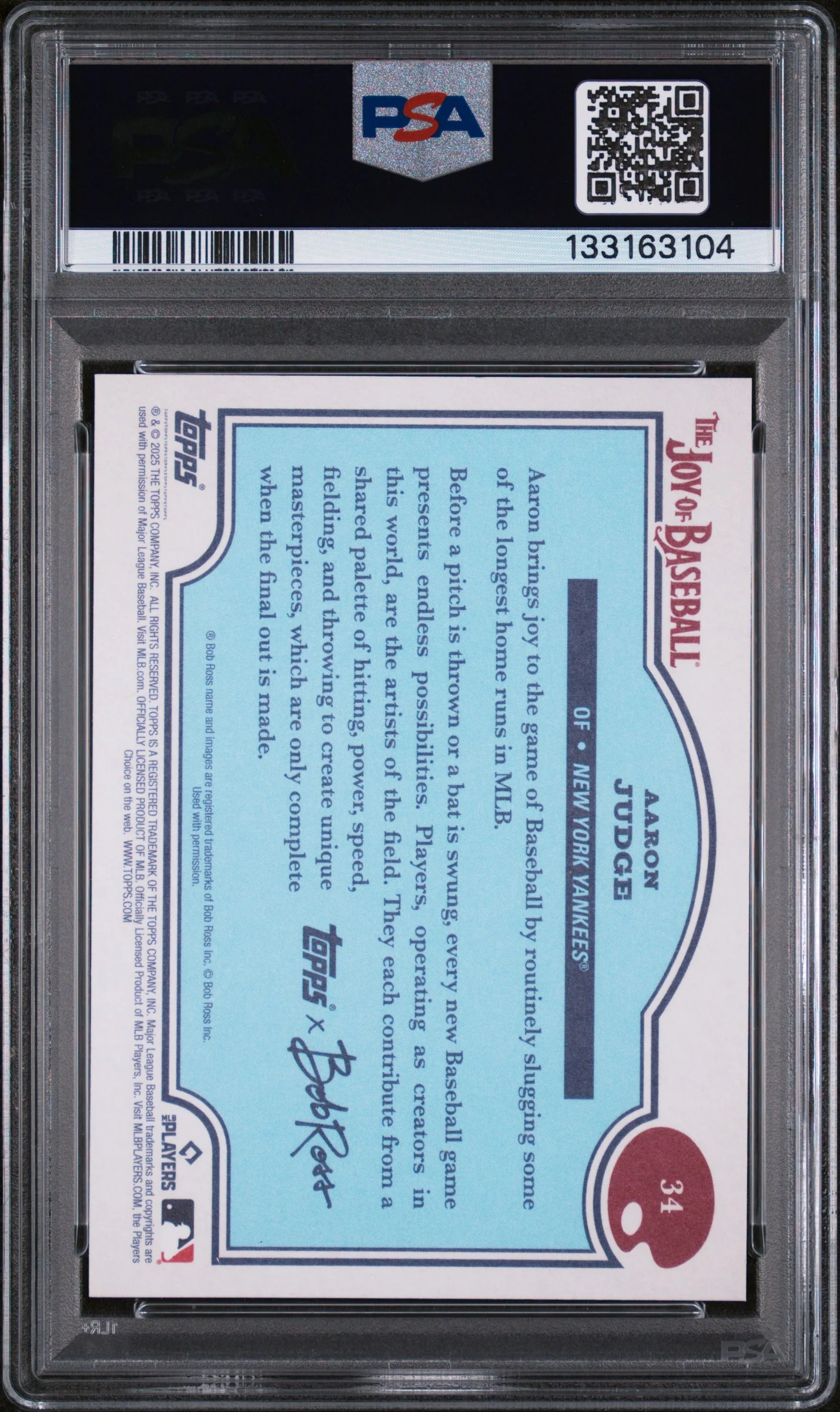 2025 Topps X Bob Ross the Joy of Baseball Aaron Judge #34 PSA 10 - Image 2