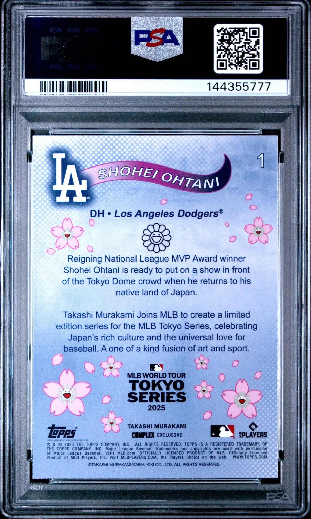 2025 Topps X Takashi Murakami Tokyo Series Shohei Ohtani #1 PSA 10 - Image 2