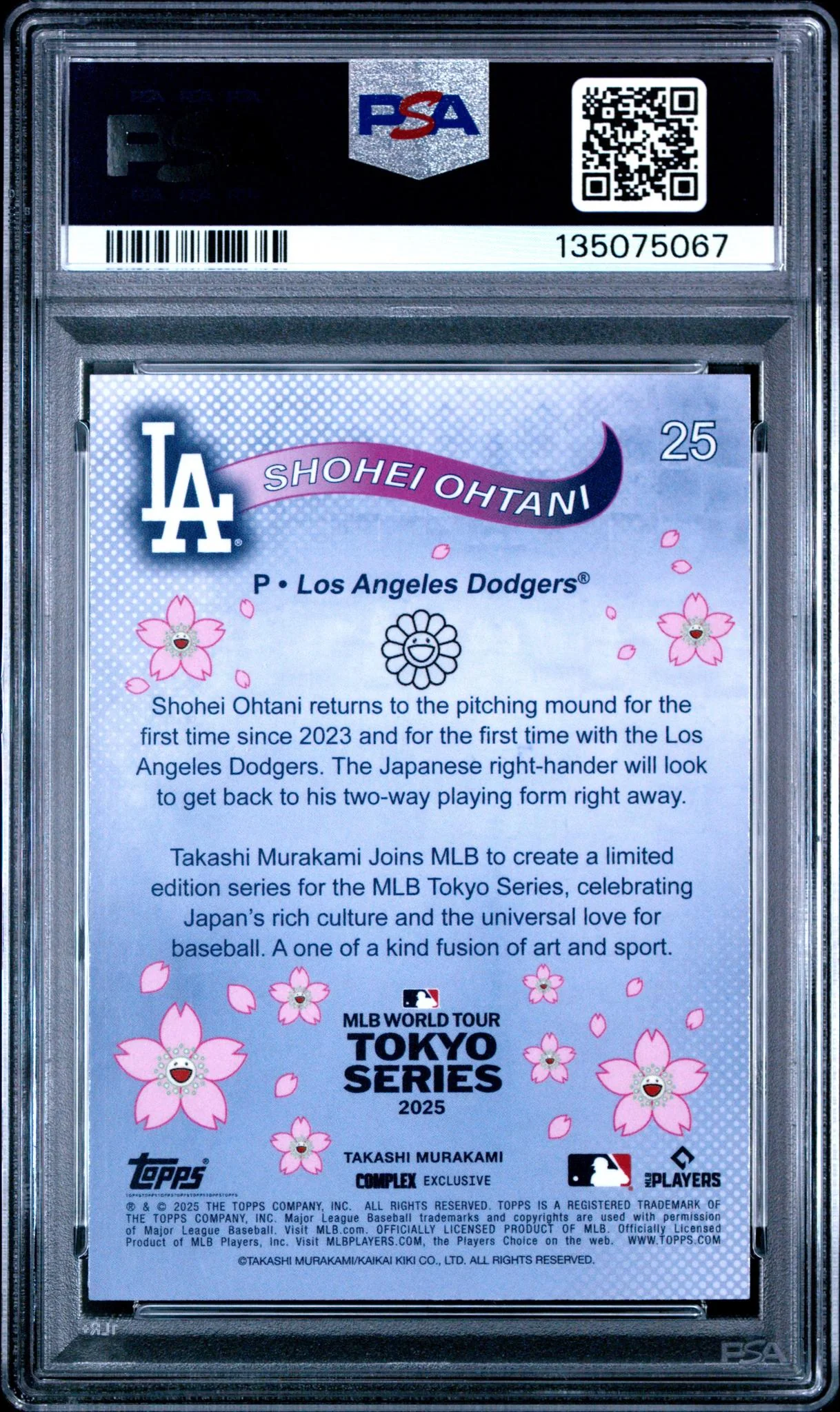 2025 Topps X Takashi Murakami Tokyo Series Shohei Ohtani #25 PSA 10 - Image 2