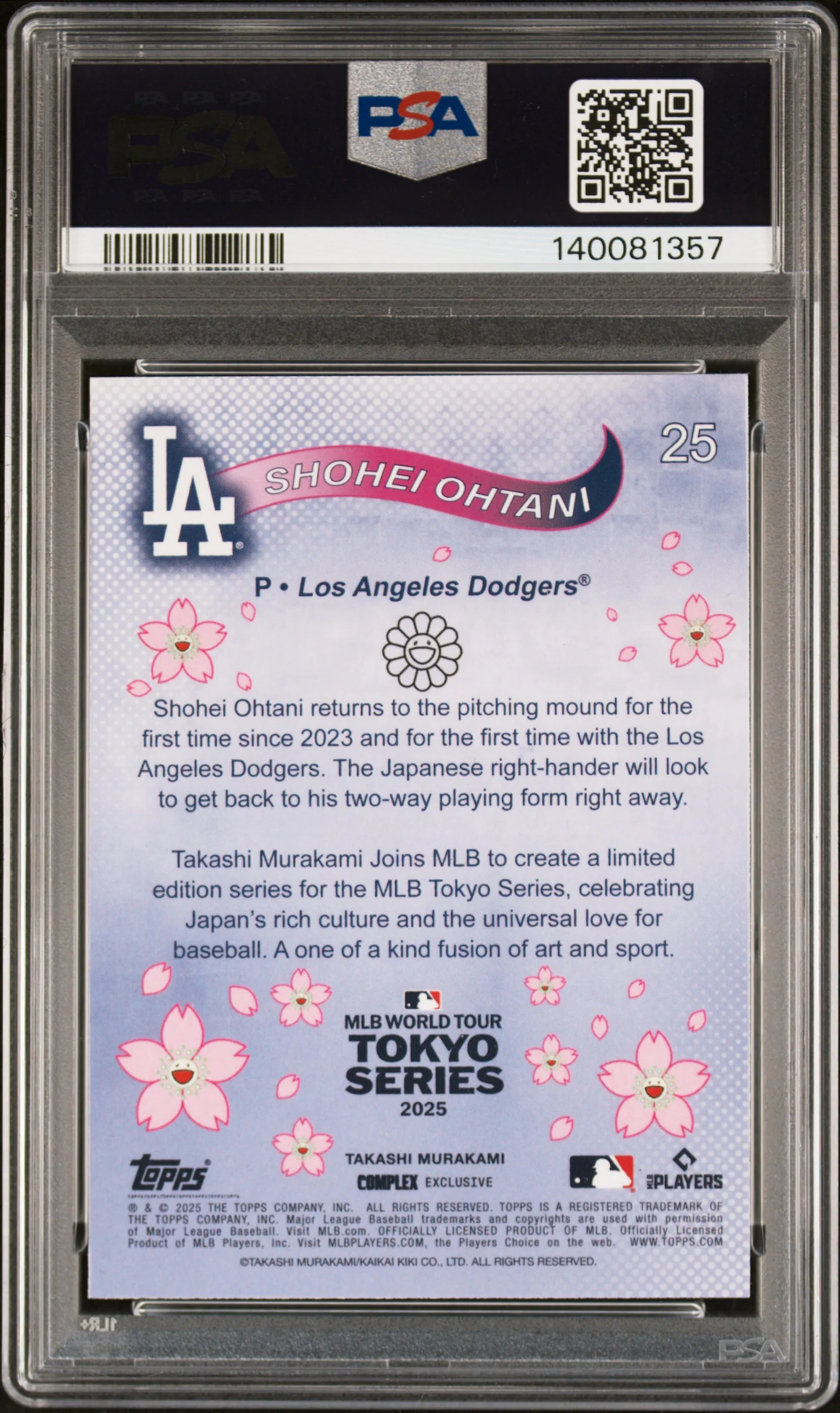 2025 Topps X Takashi Murakami Tokyo Series Shohei Ohtani #25 PSA 9 - Image 2