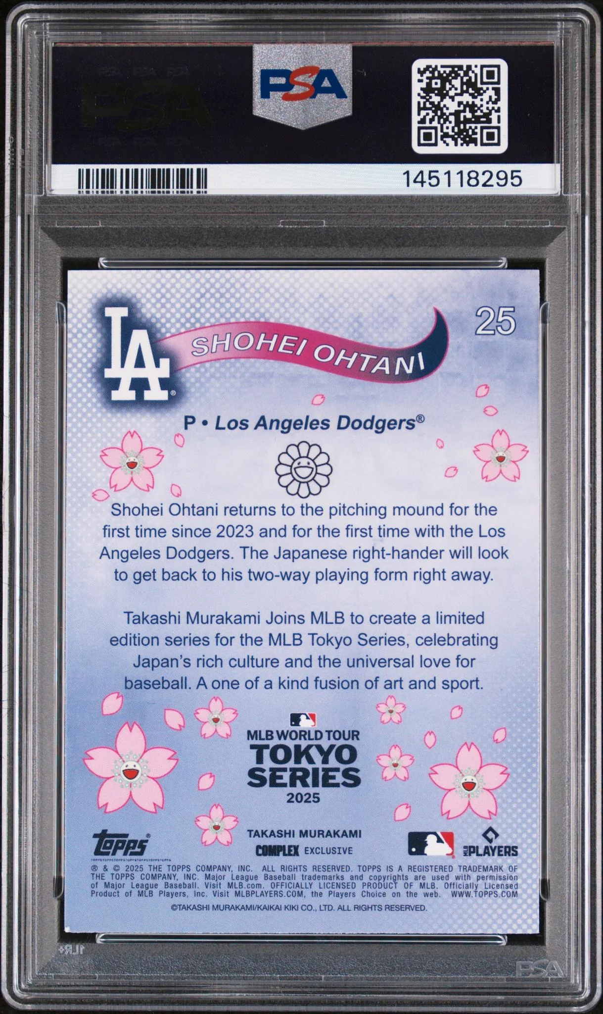 2025 Topps X Takashi Murakami Tokyo Series Shohei Ohtani #25 PSA 5 - Image 2