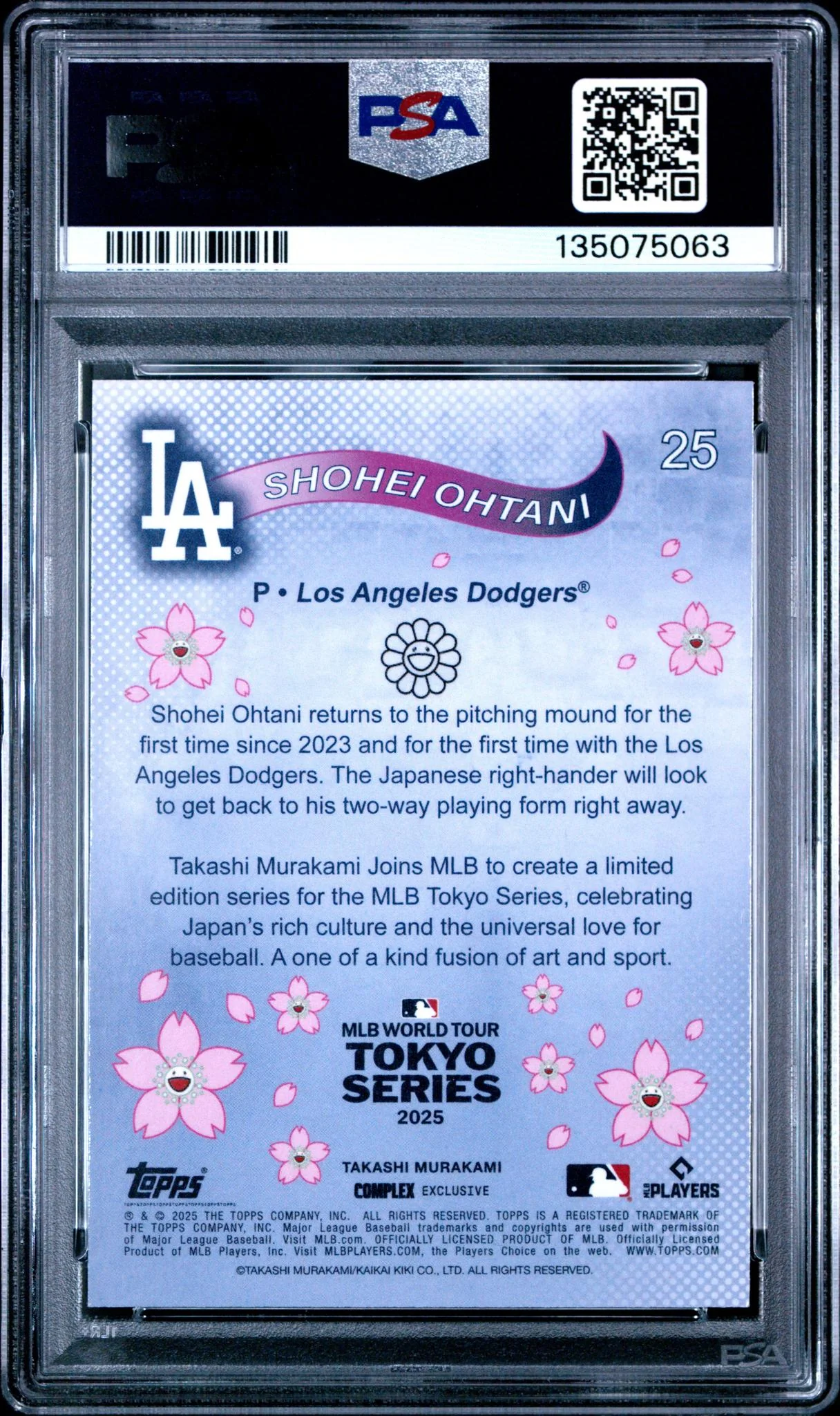 2025 Topps X Takashi Murakami Tokyo Series Shohei Ohtani #25 PSA 9 - Image 2