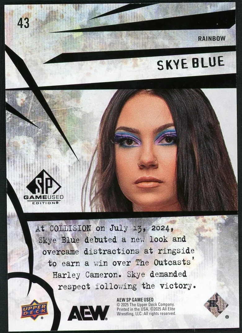 2025 Upper Deck AEW Game Used SP Skye Blue /25 - Image 2