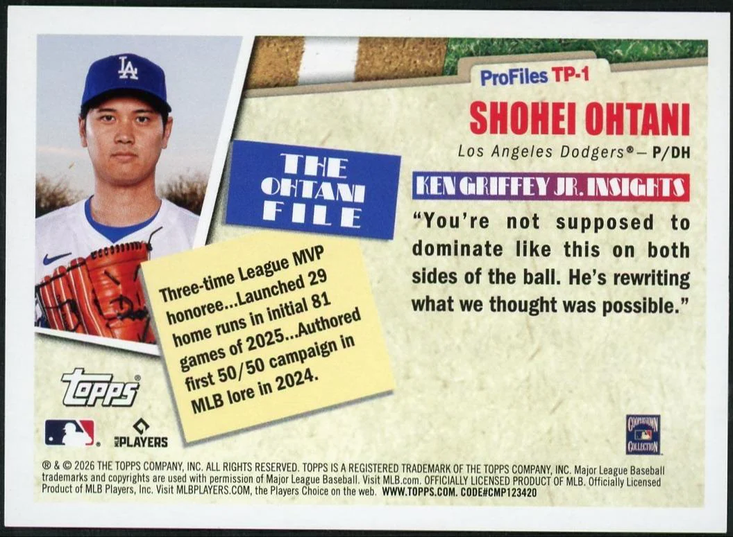 2026 Topps Series 1 Profiles Ohtani Orange /25 - Image 2