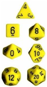 Chessex: Opaque Yellow 7-Die Set