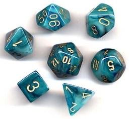 Chessex: Phantom Teal/Gold 7-Die Set