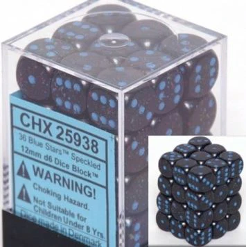 Chessex: Speckled Blue Stars 12Mm D6 Dice Block